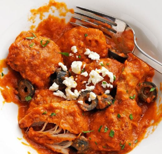 Mediterranean Chicken in Eggplant Sauce recipe image for MED-087