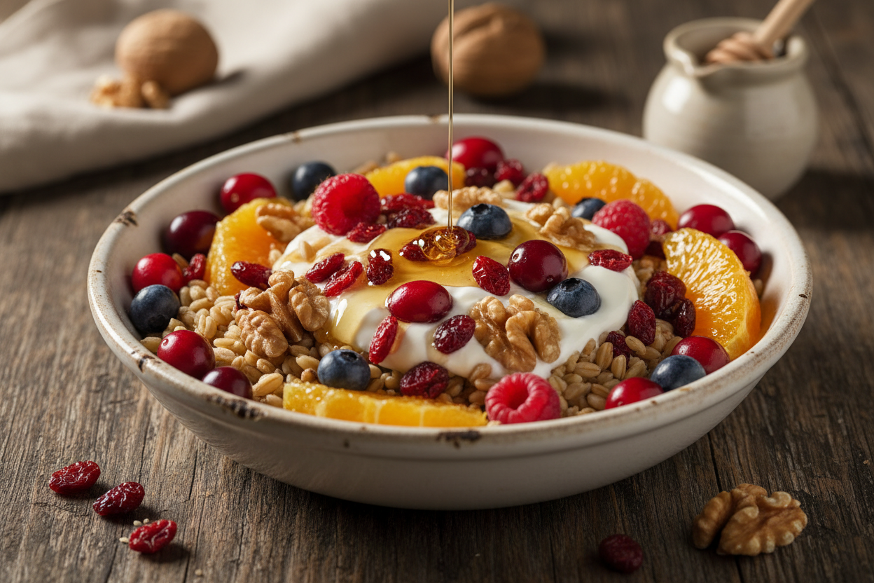 Cranberry Walnut Mediterranean Grain Bowl
