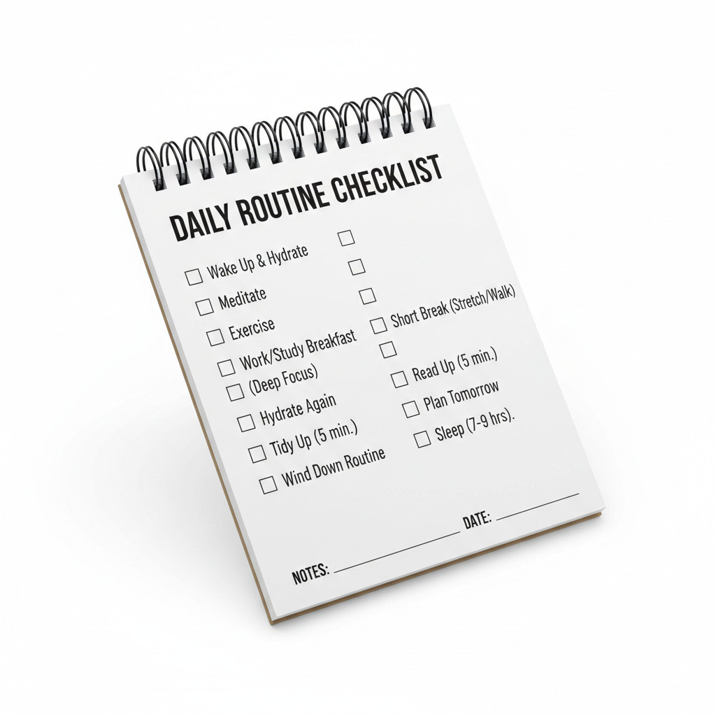 Daily Routine Checklist Pad 30-Day