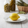 Fresh lemon on white background