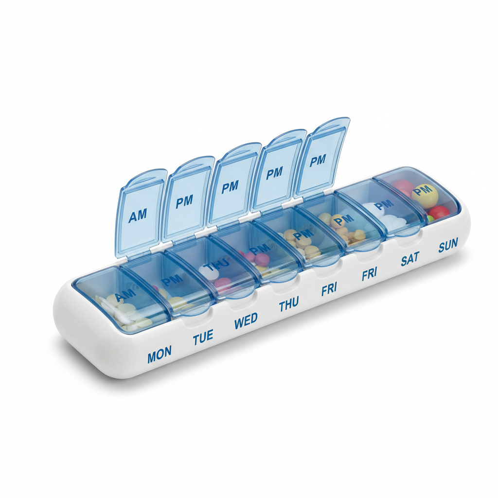 Weekly Pill Organizer with AM/PM Compartments