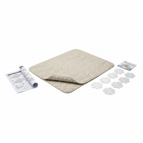 Bathroom non-slip mat with tub grip stickers for elderly safety
