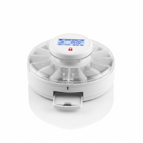 Automatic Pill Dispenser Locked Timed Release