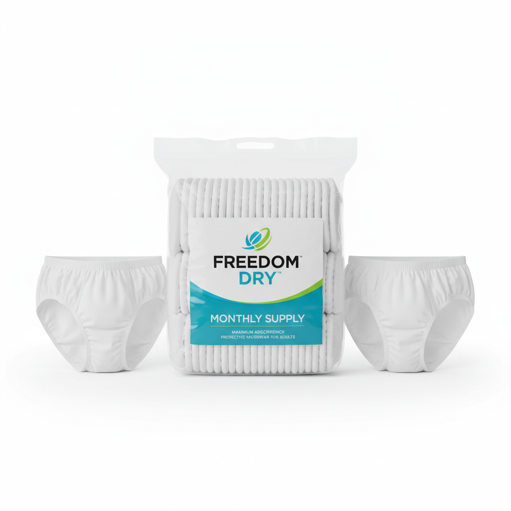 Adult Briefs Incontinence Monthly Supply