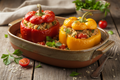 MED-158 Stuffed Bell Peppers with Rice & Herbs — Mediterranean Brain-Health Recipe