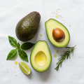 Fresh large avocado on white background