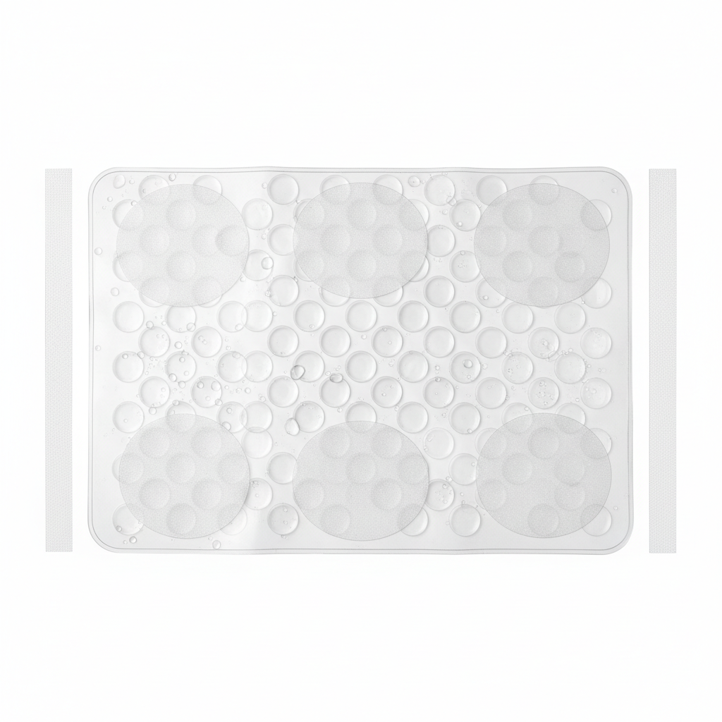Non-Slip Bath Mat with Grip Stickers