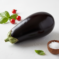 Large fresh eggplant on white background