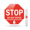 Wandering deterrent door decal with stop sign for dementia patients