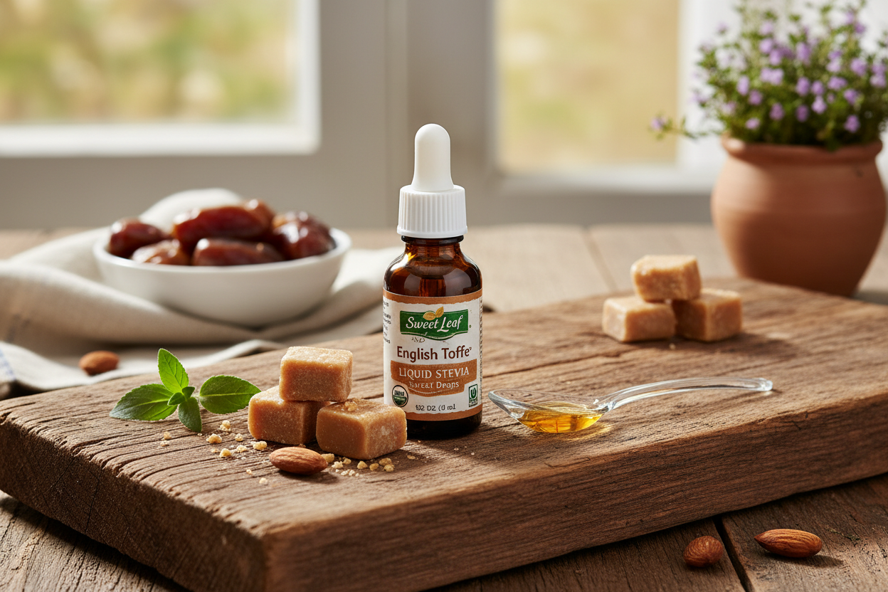Sweet Leaf English Toffee Organic Sweet Drops — Mediterranean Brain-Health Ingredient