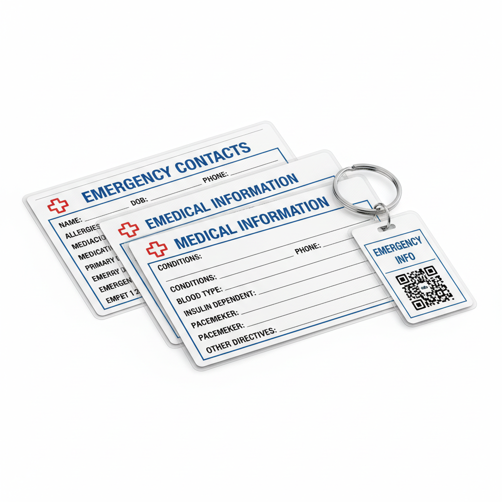Wallet Safety Contact Cards Set