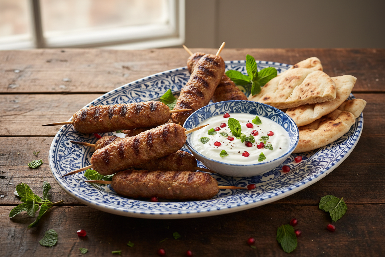 MED-153 Lamb Kofta with Yogurt Sauce — Mediterranean Brain-Health Recipe