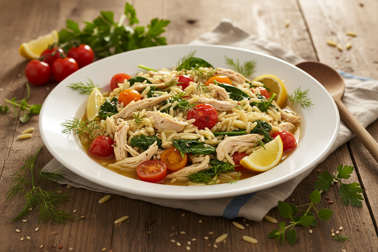Mediterranean Chicken Orzo