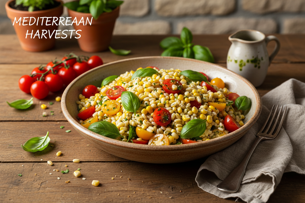 Mediterranean Farro Corn and Cherry Tomato Salad