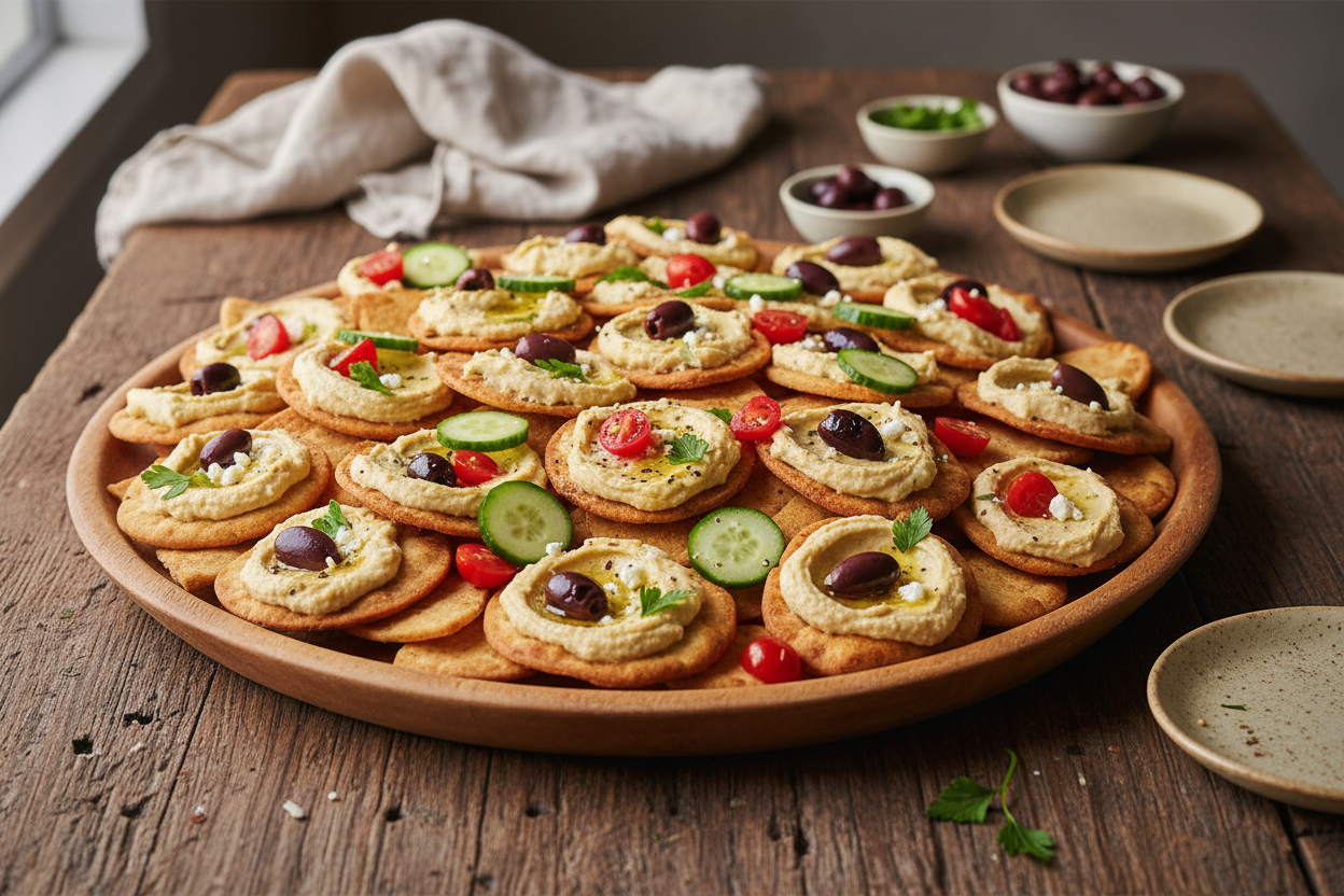 Mediterranean Hummus Nachos for Four