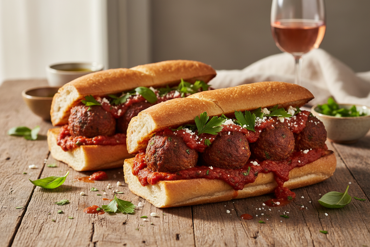 Mediterranean Meatball Sandwiches