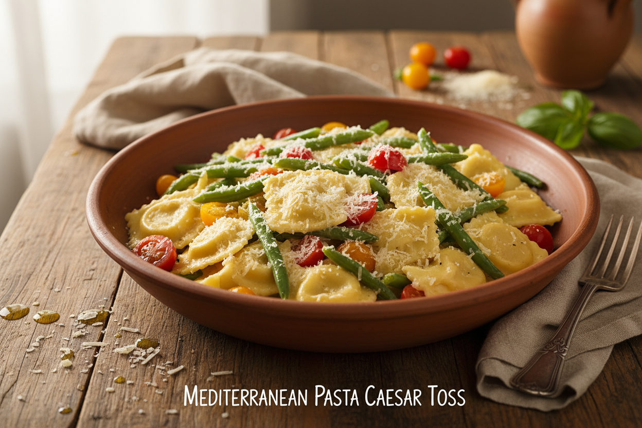 Mediterranean Pasta Caesar Toss
