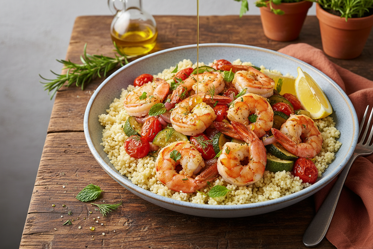 Mediterranean Shrimp Couscous