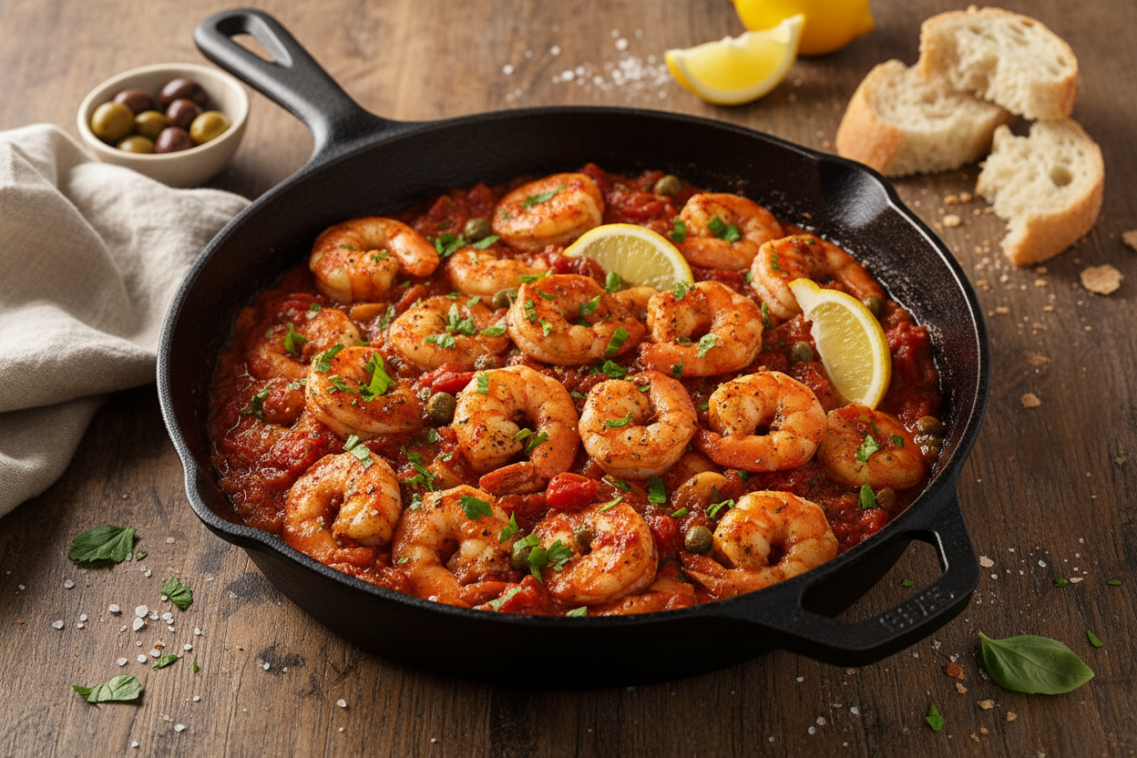 Mediterranean Shrimp Skillet for Two