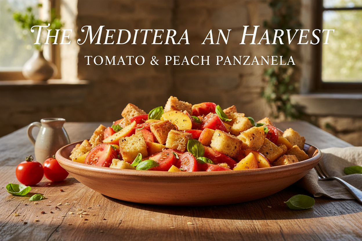 Mediterranean Tomato and Peach Panzanella